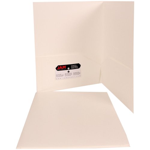 JAM Heavy Duty Plastic Two Pocket Presentation Folder  White  108/pack thumbnail