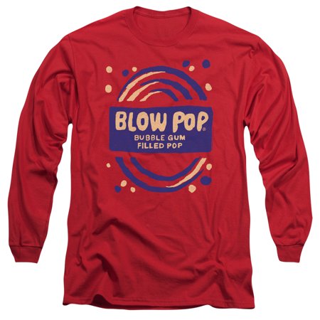 Tootsie Roll Blow Pop Rough Long Sleeve Adult 18/1 T-Shirt Red