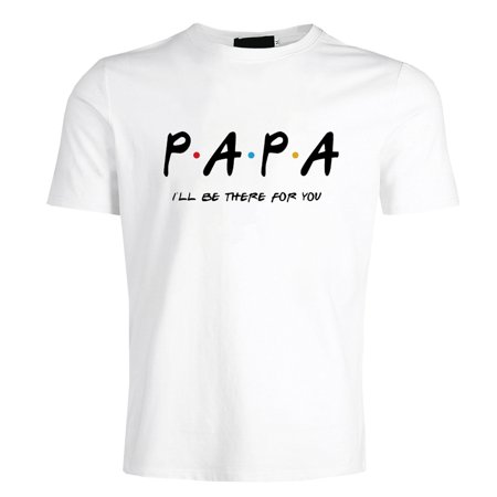 SOSPIRO Father S Day Mens I Ll Be There for You T Shirt Funny Letters Print Graphic Short Sleeve Tops Tee Shirt(White-L)