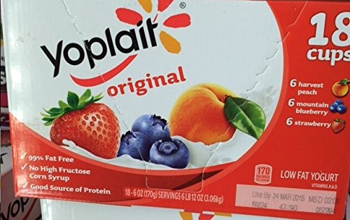 Yoplait Original 18 Cups Low Fat Yogurt 170 Calories per Serving