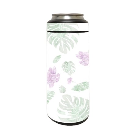 Glossy Glitter Skin Decal Wrap Compatible with YETI Rambler 12 OZ Colster Slim Can Sticker Water Color Flowers