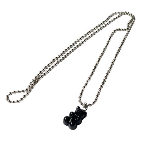 Gummy Bear Necklace Jewelry Resin Candy Color Cartoon Pendant Chain for Women Girls Gifts