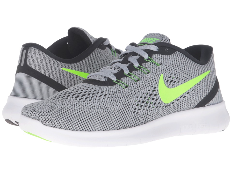 Nike Men's Free Rn Pure Platinum/Elctrc Grn/Anthracite Running Shoe 10 Men US