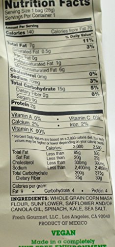 The Better Chip Tortilla Chips, Spinach and Kale with Sea Salt, 44 1oz