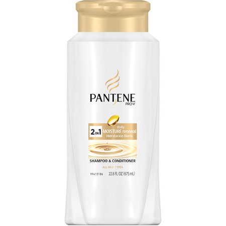 Pantene Pro-V 2 in 1 Daily Moisture Renewal Shampoo & Conditioner for All Hair Types, 22.8 Fl Oz