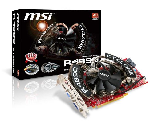 MSI R4890 Cyclone  Radeon HD 4890 1GB 256-bit GDDR5 PCI Express 2.0 X16 HDCP Ready CrossFire Supported Video Card - Retail thumbnail