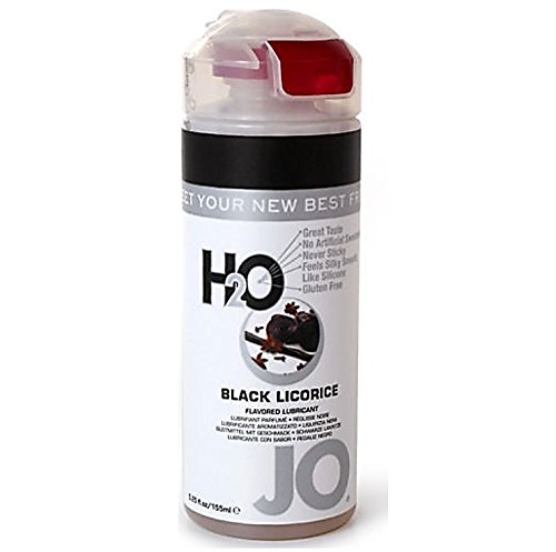 System Jo New H2o BLACK LICORICE Flavored Water Based Lubricant (Super Long Lasting, Never Sticky or Tacky, 100% Latex Safe) : Size 5.25 Fl. Oz