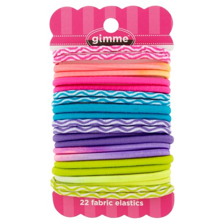 (4 Pack) Gimme Waves & Solids Fabric Elastics, 22 Count