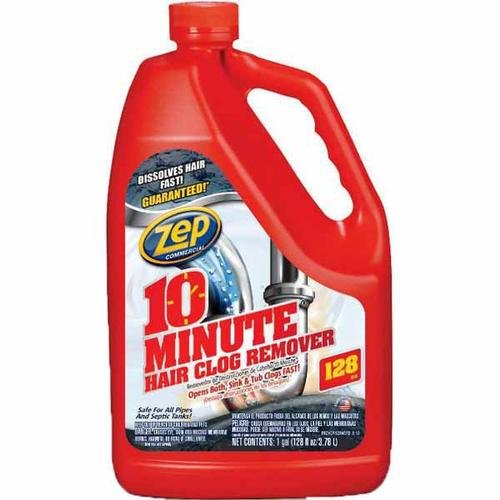 ZEP Commercial 10 Minute Pipe & Drain Opener Hair Clog Remover (1 Gallon - 128 Oz.)