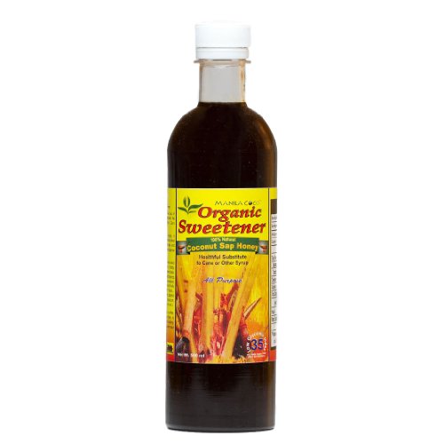 Organic All Natural Sweetener COCONUT SAP HONEY-Syrup Manila Coco TM -16 Oz : Concentrated Sweet Pure Nectar from Coconut Fruit Tree : Lower Glycemic