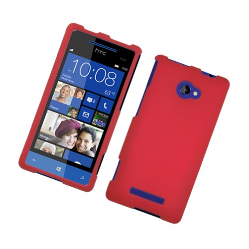 Faceplate Hard Plastic Protector Snap-on Cover Case HTC Windows Phone 8X Zenith 6990, Red Texture