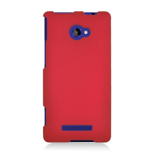 Faceplate Hard Plastic Protector Snap-on Cover Case HTC Windows Phone 8X Zenith 6990, Red Texture thumbnail