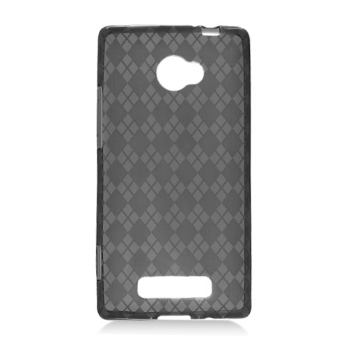 Htc 8x / 6990 Skin Tpu Transparent,checker Black#501 thumbnail
