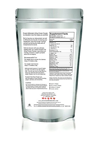 Protein Milkshake Low Carb Protein Powder - Pumpkin Pie 100% Premium Whey Protein, 15 Servings - 1.02LB