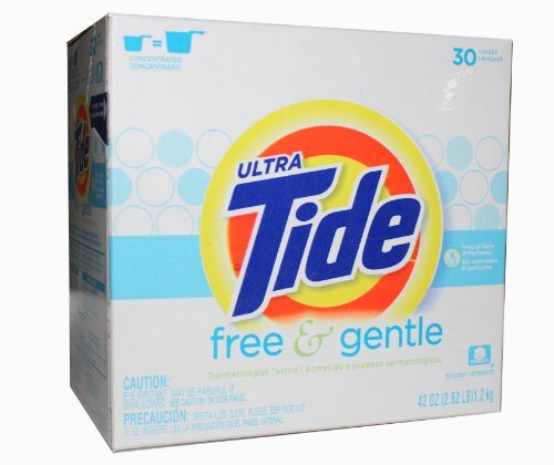 2 Pk, Ultra Tide Free & Gentle Powder Laundry Detergent, 42 Oz