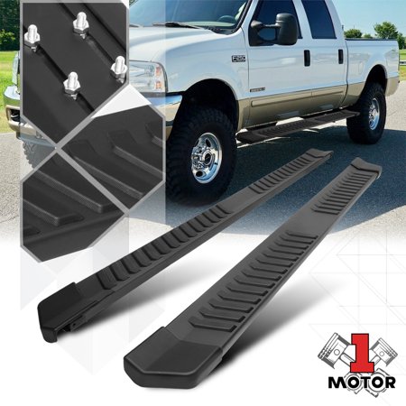 Black Aluminum Running Board 6.25  Side Step Nerf Bar for 99-16 F250 SD Crew Cab 00 01 02 03 04 05 06 07 08 09 10 11 12 13 14 15 Fits Select: 1999-201