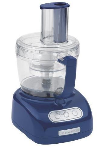 KitchenAid Refurbished 9-Cup Food Processor W/ 2 Bowls in Blue, RKFP740BW