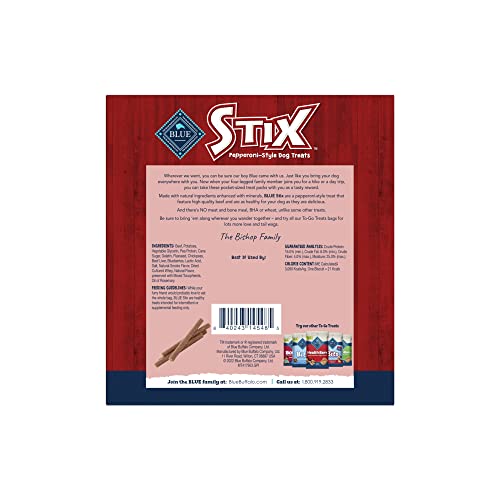 Blue Buffalo Stix Natural Pepperoni-Style Dog Treats  Beef Flavor  1-oz. Pack (12 Count) thumbnail