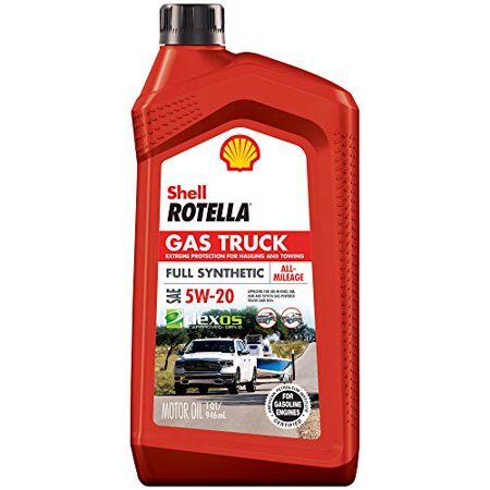 Shell Rotella - 550050314-6PK Gas Truck Full Synthetic 5W-20 Motor Oil for Pickups and SUVs (1-Quart  Case of 6)