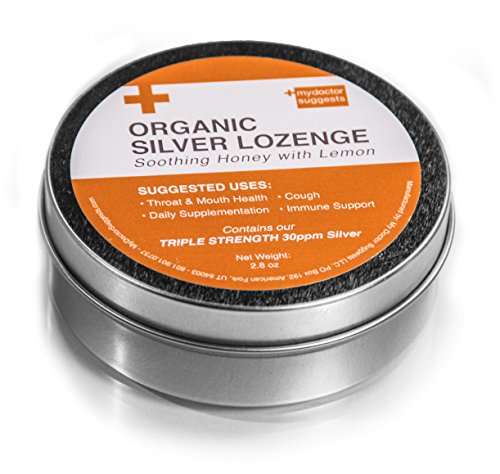 Organic Silver Lozenges - Soothing Honey with Lemon: the Perfect Cough Drop for Cough, Throat & Mouth Health or Even Daily Supplementation and Imm thumbnail