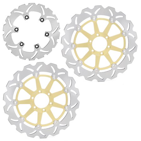 3PCs Front Rear Brake Discs Rotors for APRILIA Tuono 1000 R 03-09 RSV4 1000 R 09-12 RSV4 1000 RR 15-17 SL 1000 Falco 00-04
