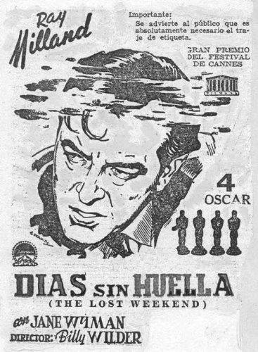 The Lost Weekend Poster Movie Spanish 11 X 17 Inches - 28cm X 44cm Ray Milland Jane Wyman Phillip Terry Howard Da Silva Doris Dowling