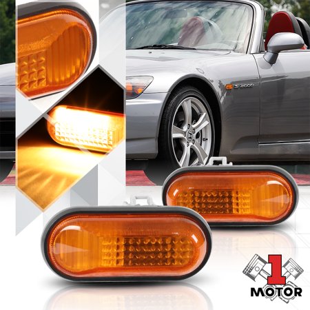 Amber Lens Side Marker Light Lamp Front Fender for 92-95 Civic/00-09 Honda S2000 93 94 95 96 97 98 99 00 01 02 03 04 05 06 07 08