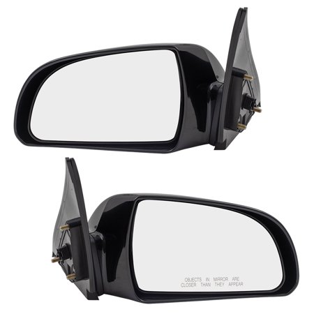 Brock Replacement Driver Left Passenger Right Power Mirror Set Paint to Match Black with Heat for 2006-2010 Hyundai Sonata 9332-8151LR