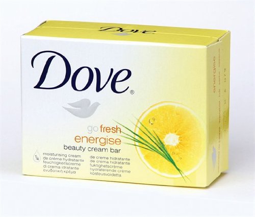 Dove Beauty Bar Go Fresh Energize Soap, Grapefruit and Lemongrass, 3.5 Oz / 100 Gr (Pack of 12 Bars)