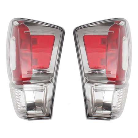 Brock Replacement Driver Left Passenger Right Combination Tail Light Assembly Without Black Bezel Set for 2016-2019 Toyota Tacoma Limited 6222-0084LR