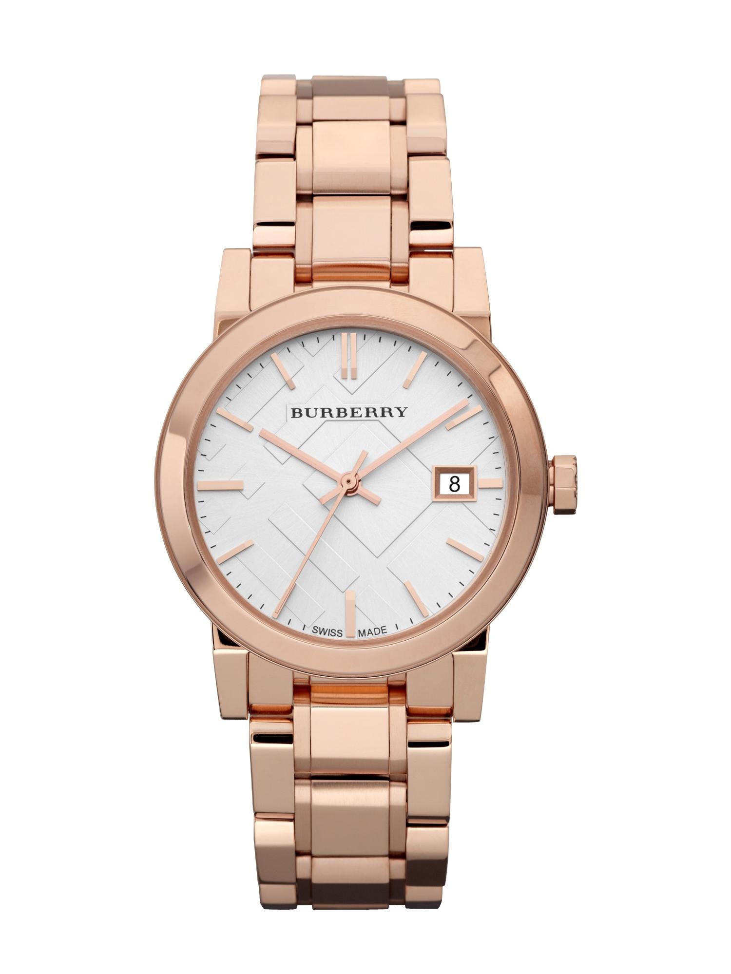 Burberry Swiss Made Ladies' Watch BU9104|White Analog Dial|Rose Gold Bracelet