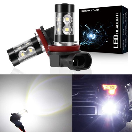 H8 H11 LED Fog Light Bulbs 6000K White for Mercedes-Benz B200 06-10 E320 03-09 E350 06-12 GL450 08-12 ML350 03-05 S550 07-10 H16 H11LL H8LL 50W 3200LM
