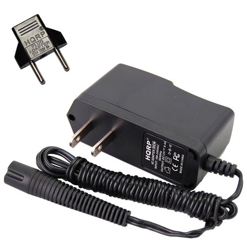 HQRP AC Adapter Power Cord Charger Compatible with Braun Series 3, SmartControl3, SmartControl Sportive Model 340, 4775, 4875, 4876 Type 5742 Razor /