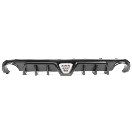 Ikon Motorsports Compatible with 12-14 Chrysler 300 SRT Shark Fin Rear Diffuser Lip with Clear LED Light