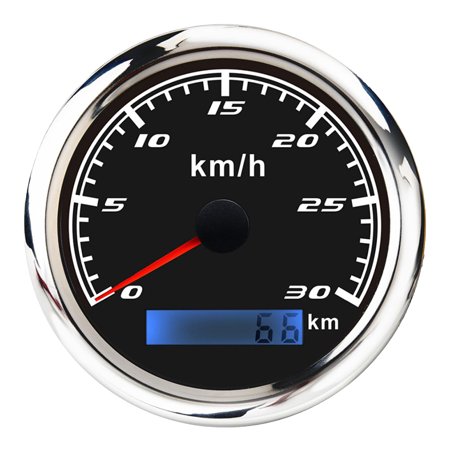 Marine Car Digital Speedometer Gauge 0-30 Km/h Pulse Signal Black