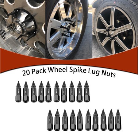 WEISEN - 20 Pcs Heavy Duty Wheel Spline Spike Lug Nuts M14 X1.5 Fit 2011-2017 Jeep Grand Cherokee(SRT-8) & 2015-2017 Ford Expedition Ford F150 (Raptor