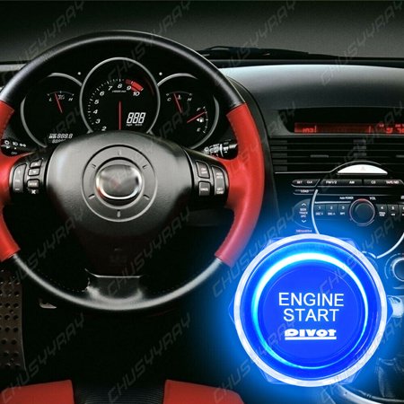 12V Car Engine Start Push Button Switch Blue LED Ignition Starter Kit