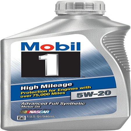 Mobil 1 (120455-6PK High Mileage 5W-20 Motor Oil - 1 Quart  (Pack of 6)