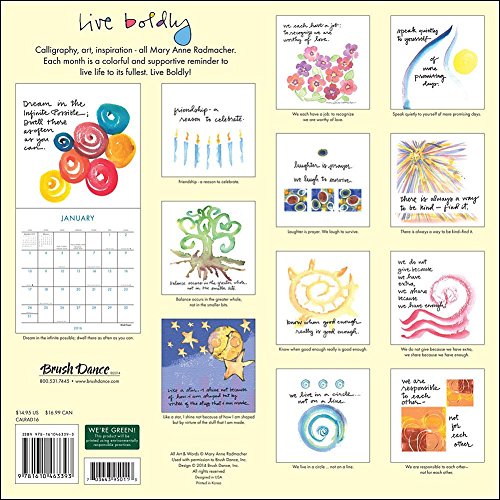 2016 Live Boldly by Mary Anne Radmacher Wall Calendar thumbnail