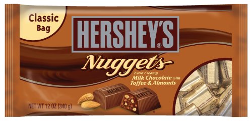 Hershey's Nuggets Extra Creamy Milk Chocolate with Toffee & Almonds, 12-Ounce Bags (Pack of 4)
