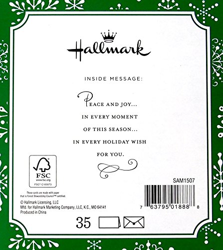 Hallmark Contemporary Deluxe Greeting Cards, Foiled Ornaments, Chalkboard Art Look, 35 Cards with Seal-sealing Envelopes and Seals thumbnail