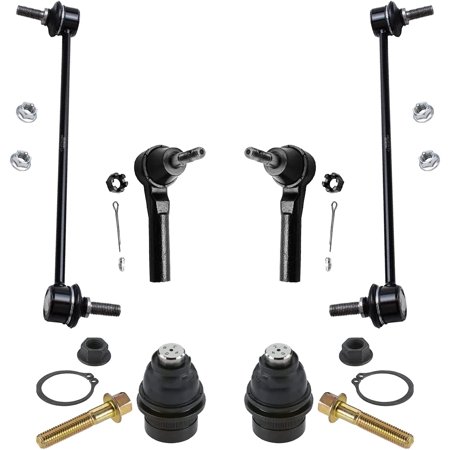 Detroit Axle - Front 6pc Suspension Kit for 09-12 Dodge Caliber  2007-2017 Jeep Compass Patriot  2 Outer Tie Rod Ends 2 Sway Bar Links 2 Lower Ball Jo