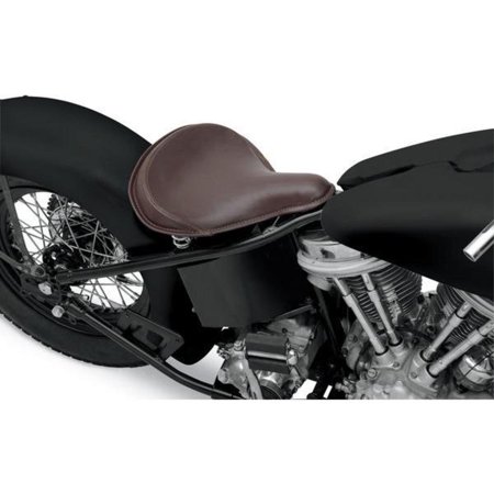 Drag Specialties 0806-0049 Large Spring Solo Seat - Brown Leather with Perimeter Stitched