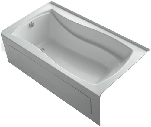 KOHLER K-1229-LAW-95 Mariposa 66-Inch X 36-Inch Alcove Bath with Bask Heated Surface, Integral Apron and Left-Hand Drain, Ice Grey