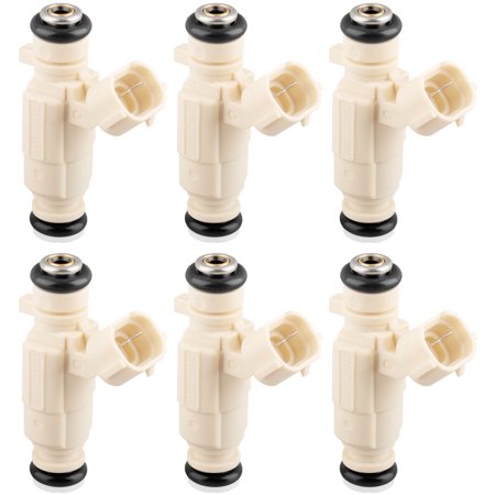 BOXI Pack of 6 Fuel Injectors Set Compatible with 07-09 Hyundai Santa Fe  05-09 Tucson  01-08 Elantra  03-08 Tiburon  07-10 Kia Optima Rondo  2010 Sou