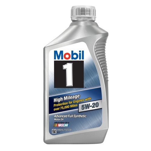 Mobil 1 High Mileage Full Synthetic Motor Oil 5W-20  1 Quart