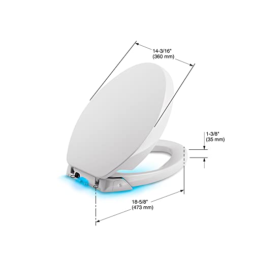 KOHLER 5588-0 Purefresh Elongated Nightlight, Grip-Tight Bumpers, Quiet-Close Release Hinges, Quick-Attach Hardware, No Slam Toilet Seat, White thumbnail
