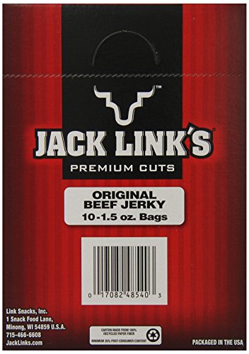 Jack Link's Beef Jerky, Original, 1.5-Ounce Bags (Pack of 10) thumbnail