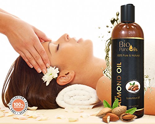 Premium Sweet Almond Oil 16 Oz. from Select Farms in the USA and Italy. 100% Pure and Natural Moisturizing Oil for Skin, Face, Hair and Nails - Smooth thumbnail