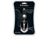 Verbatim Go Mini Optical Travel Mouse - Mouse - Right and Left-handed - Optical - Wired - USB - Black